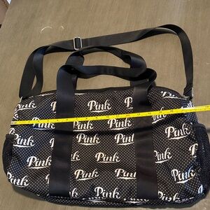 PINK Victoria's Secret Black and White Logo Duffel